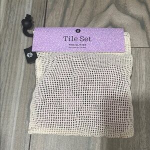 Letterfolk tile mat tiles pink glitter